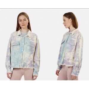 Cotton Citizen Women Size S Brookline Button Up Shacket In Peony Dust Boho